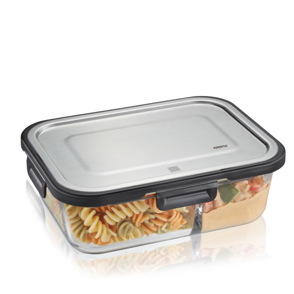 GEFU Milo 1,2 l - lunch box / śniadaniówka szklana dwukomorowa