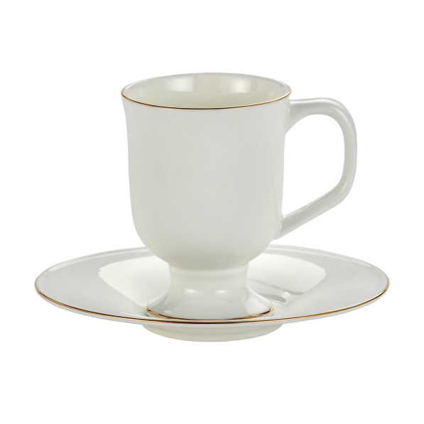 Filiżanki do kawy i herbaty porcelanowe ze spodkami 250 ml 2 szt.