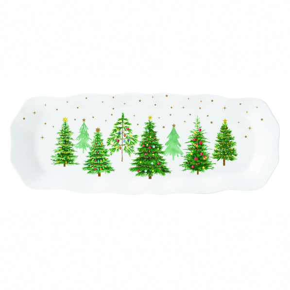 Półmisek świąteczny porcelanowy EASY LIFE FESTIVE TREES 37 x 14 cm