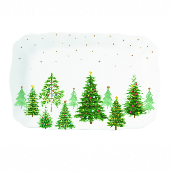 Półmisek świąteczny porcelanowy EASY LIFE FESTIVE TREES 35 x 23 cm