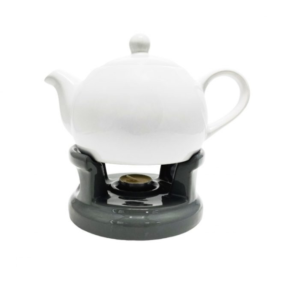 Dzbanek do herbaty i kawy ceramiczny z podgrzewaczem BELLA FIORE 1 l