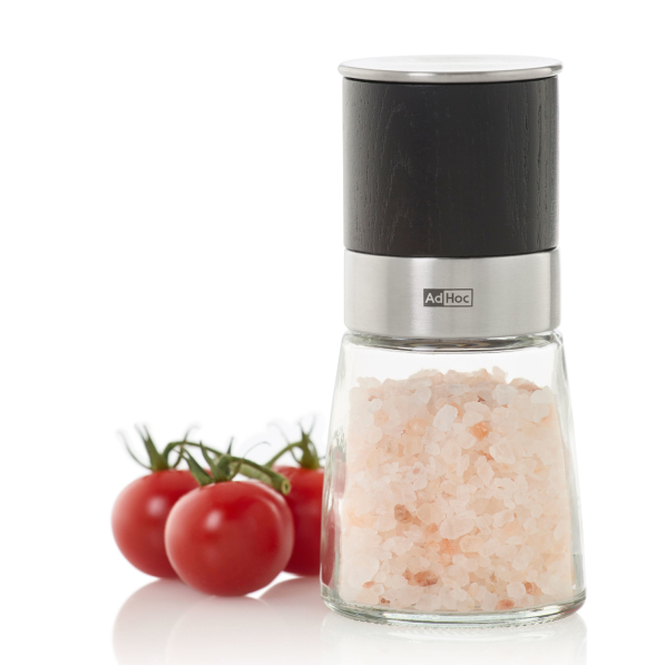 ADHOC Akasia 13,5 cm - młynek do soli i pieprzu szklany ręczny