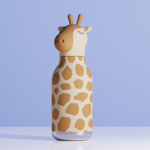 ASOBU Bestie Bottle Giraffe 0,46 l - butelka termiczna dla dzieci ze słomką 