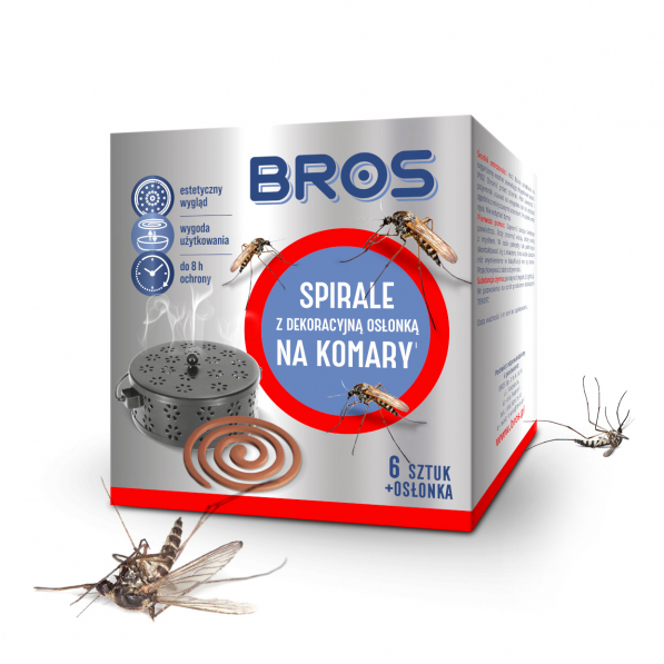 BROS Spiral 6 szt. - spirale na komary z osłonką