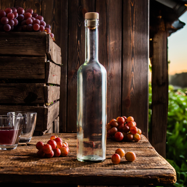 Butelka na nalewkę futura szklana z korkiem 0,5 l