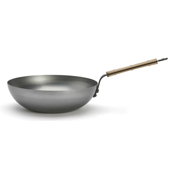 DE BUYER Mineral B Bois 28 cm - patelnia / wok ze stali węglowej