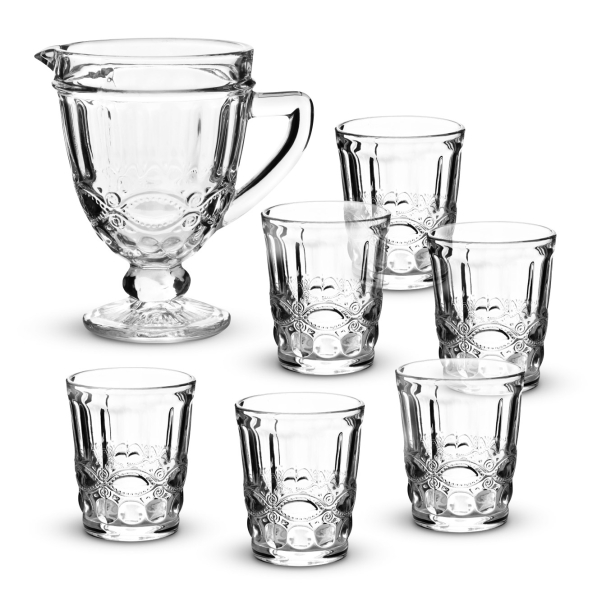 Dzbanek do wody i napojów szklany ze szklankami AFFEK DESIGN ELISE SWEET 1,1 l