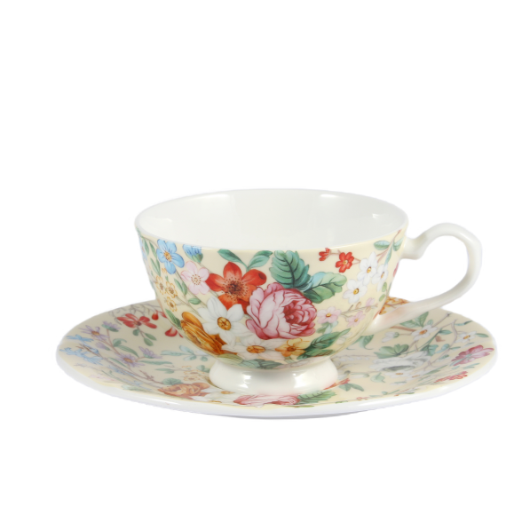 Filiżanka do kawy i herbaty porcelanowa ze spodkiem 185 ml