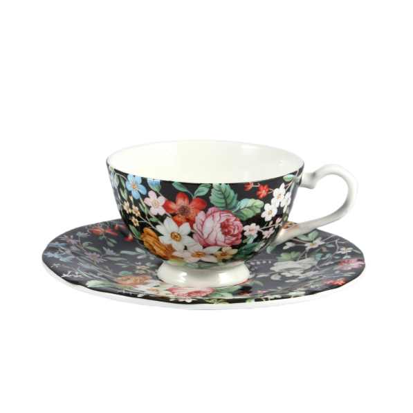 Filiżanka do kawy i herbaty porcelanowa ze spodkiem 185 ml