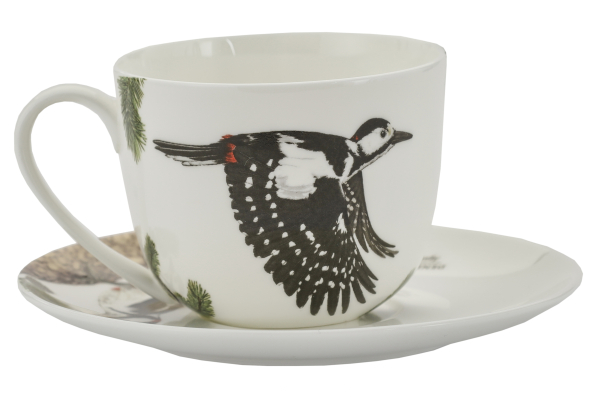 Filiżanka do kawy i herbaty porcelanowa ze spodkiem BY AGATA HAJDECKA 280 ml