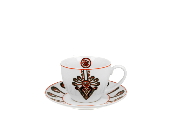 Filiżanka do kawy i herbaty porcelanowa ze spodkiem DUO PARZENICA 250 ml