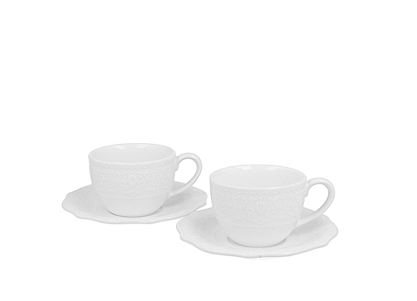 Filiżanki do espresso porcelanowe ze spodkami DUO ALICE 75 ml 2 szt.