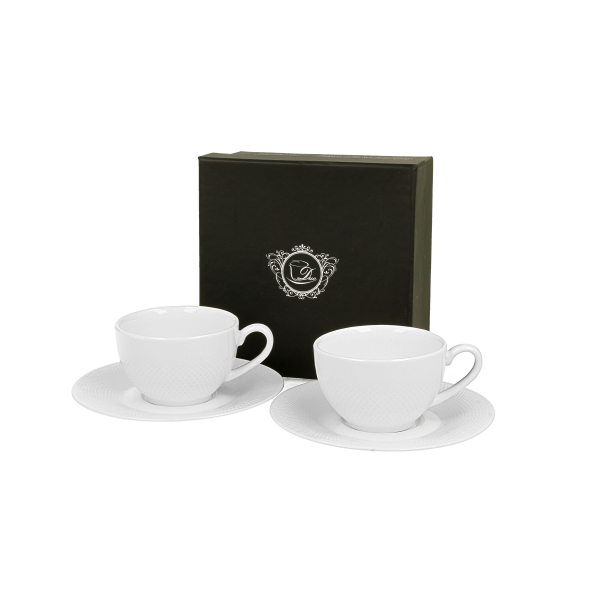 Filiżanki do espresso porcelanowe ze spodkami DUO DIAMOND 50 ml 2 szt.