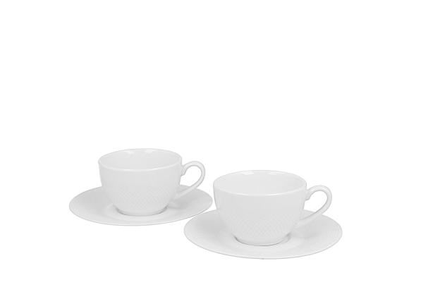 Filiżanki do espresso porcelanowe ze spodkami DUO DIAMOND 50 ml 2 szt.