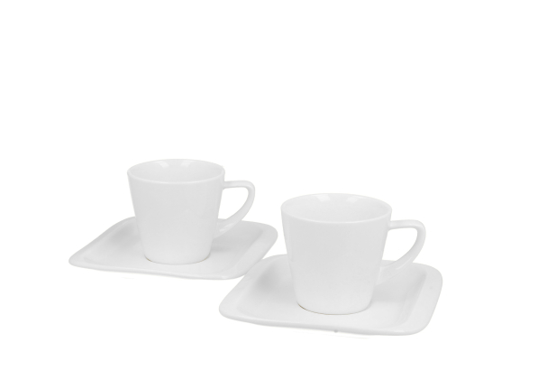 Filiżanki do espresso porcelanowe ze spodkami DUO INFINITY 80 ml 2 szt.