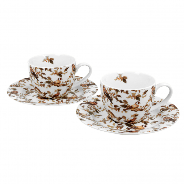 Filiżanki do espresso porcelanowe ze spodkami DUO PTASZKI 110 ml 2 szt.