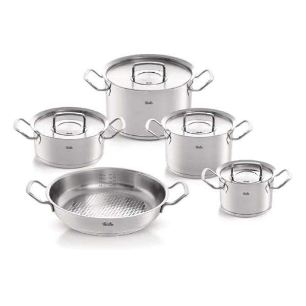 FISSLER Original Profi Collection - zestaw 4 garnków z pokrywkami i patelnią ze stal nierdzewnej