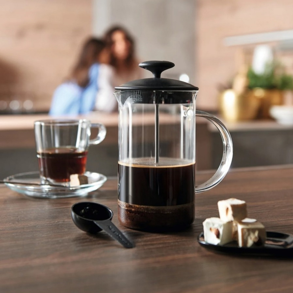 French press / Zaparzacz do kawy tłokowy szklany z miarką LEONARDO CAFFE PER ME 0,6 l