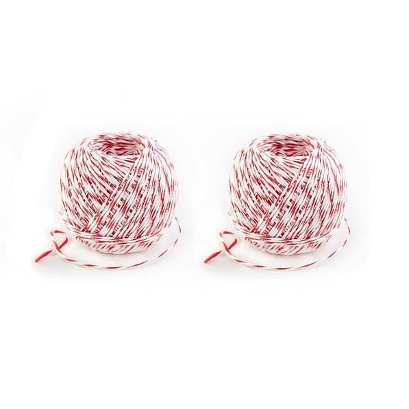 GEFU FIilio 50 m 2 szt. biało czerwone - sznurki wędliniarskie bawełniane