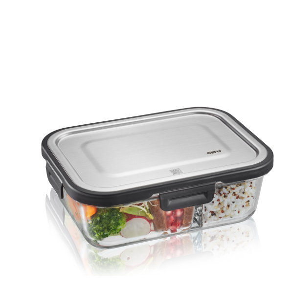 GEFU Milo 0,8 l - lunch box / śniadaniówka szklana dwukomorowa