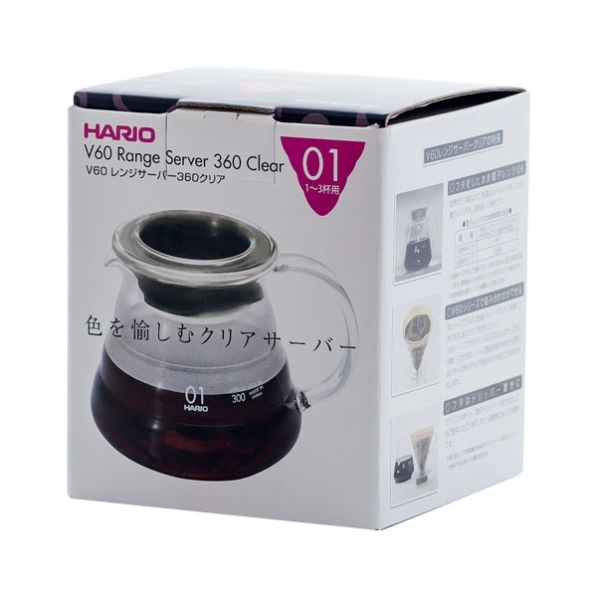 HARIO Range Server V60-01 0,36 l - dzbanek do kawy i herbaty szklany