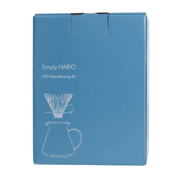 HARIO V60 Glass Brewing Kit - dripper do kawy z dzbankiem i filtrami