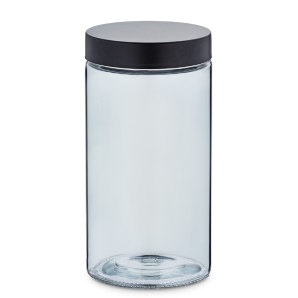 KELA BERA 1,7 l czarny - słoik / pojemnik na produkty sypkie szklany z pokrywką