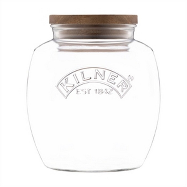 KILNER Universal Storage 2 l - słoik / pojemnik na produkty sypkie szklany z drewnianą pokrywką