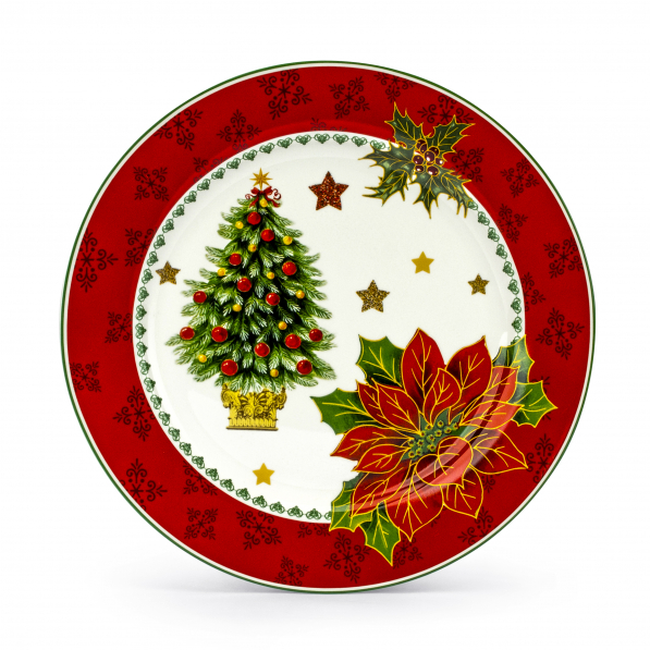 Komplet talerzy porcelanowych MERRY CHRISTMAS na 4 osoby (12 el.)