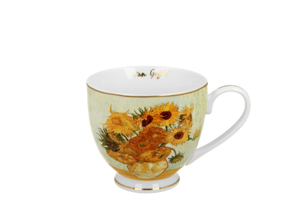 Kubek na stopce porcelanowy DUO ART GALLERY SUNFLOWERS BY V. VAN GOGH 530 ml