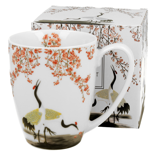 Kubek porcelanowy DUO ART GALLERY SAKURA I ŻURAWIE 380 ml