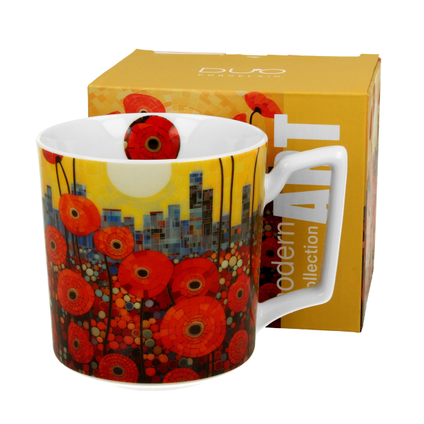 Kubek porcelanowy DUO MODERN POPPIES 450 ml