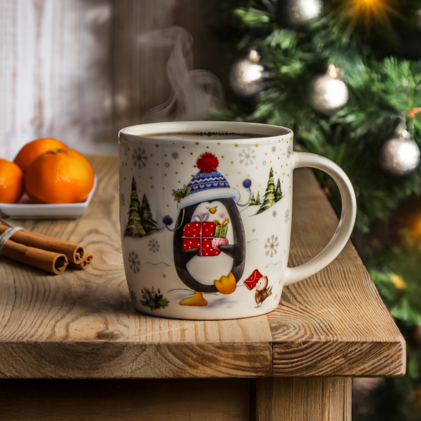 Kubek świąteczny porcelanowy CHRISTMAS PENGUIN 400 ml