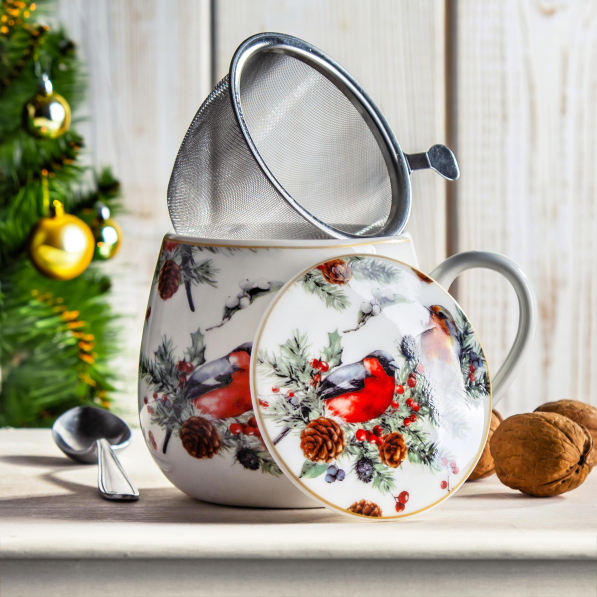 Kubek świąteczny porcelanowy DUO CHRISTMAS BIRDS 430 ml