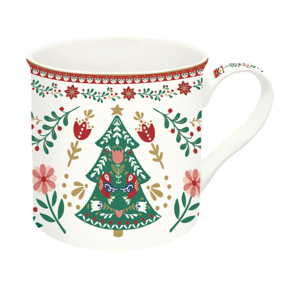 Kubek świąteczny porcelanowy EASY LIFE CHRISTMAS FOLK 300 ml