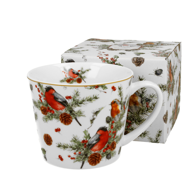 Kubek świąteczny porcelanowy na prezent DUO CHRISTMAS BIRDS 600 ml