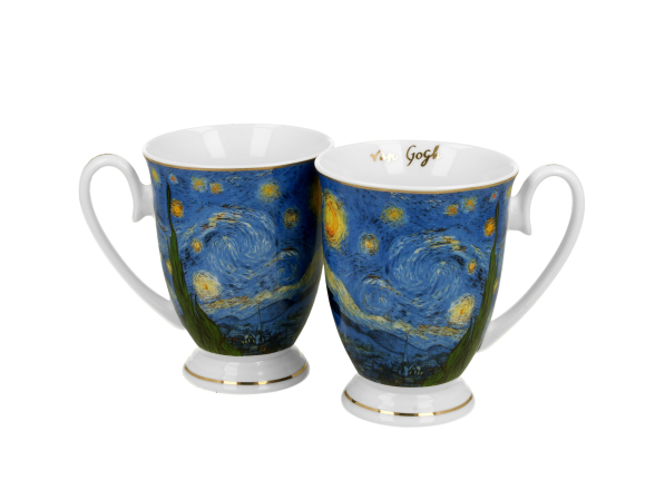 Kubki na stopce porcelanowe DUO ART GALLERY STARRY NIGHT BY V. VAN GOGH 320 ml 2 szt.