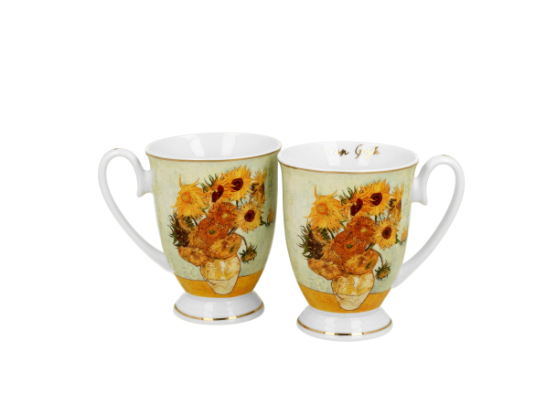 Kubki na stopce porcelanowe DUO ART GALLERY SUNFLOWERS BY V. VAN GOGH 320 ml 2 szt.