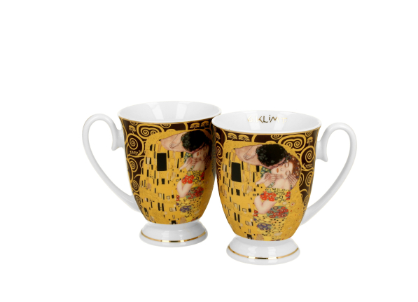 Kubki na stopce porcelanowe DUO ART GALLERY THE KISS BY GUSTAV KLIMT 320 ml 2 szt.