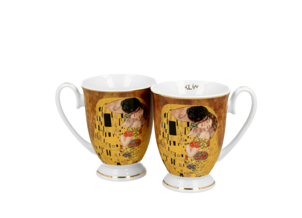 Kubki na stopce porcelanowe DUO ART GALLERY THE KISS BY GUSTAV KLIMT 320 ml 2 szt.