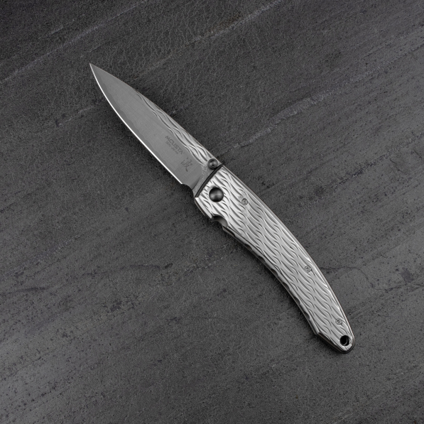 MCUSTA Nami Damascus 8,5 cm - japoński nóż survivalowy składany ze stali damasceńskiej