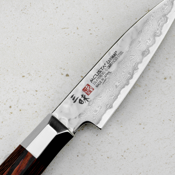 MCUSTA Zanmai Supreme Hammered 9 cm - japoński nóż do warzyw i owoców ze stali damasceńskiej