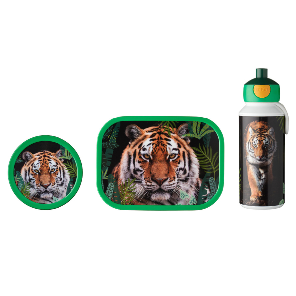 MEPAL Campus Wild Tiger 3 el. - lunch box / śniadaniówka z pojemnikiem na owoce i bidonem