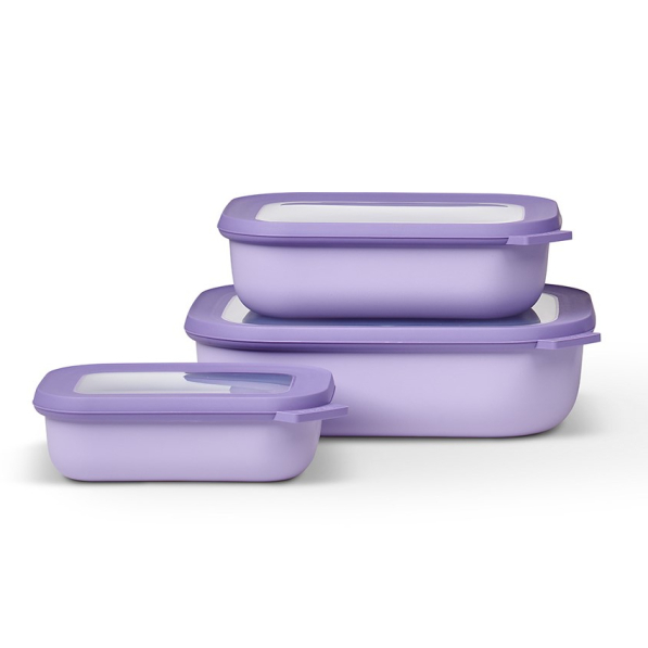 MEPAL Cirqula Nordic Lilac 3 szt. - miski kuchenne plastikowe z pokrywkami