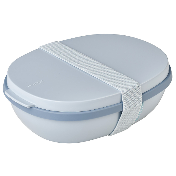 MEPAL Ellipse Duo Nordic Blue New 1,4 l - lunch box / śniadaniówka plastikowa dwukomorowa z pojemnikiem na sos