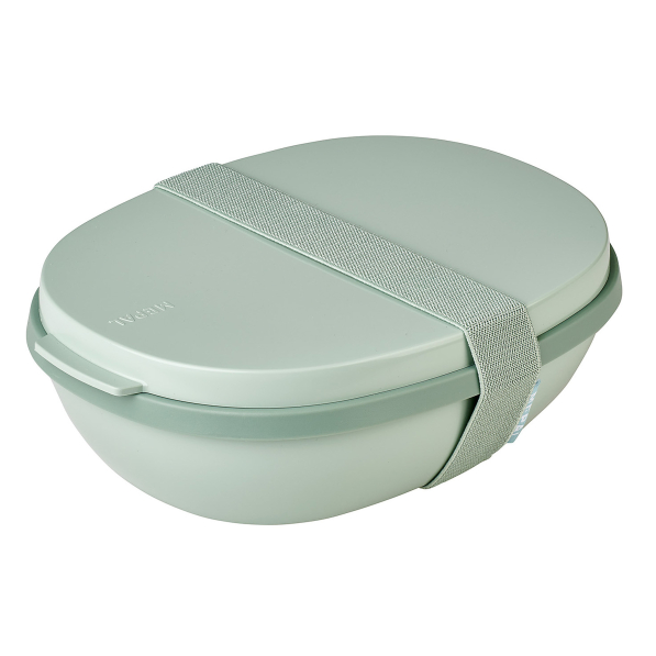 MEPAL Ellipse Duo Nordic Sage 1,4 l - lunch box / śniadaniówka plastikowa dwukomorowa z pojemnikiem na sos