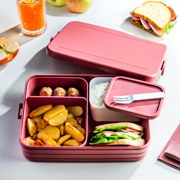 MEPAL Take a Break 1,5 l - lunch box / śniadaniówka plastikowa z dwoma pojemnikami i widelcem
