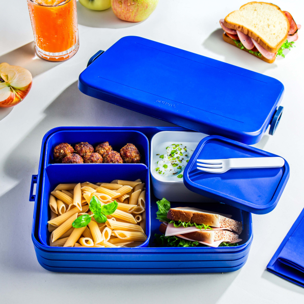 MEPAL Take a Break Vivid Blue 1,5 l - lunch box / śniadaniówka plastikowa z dwoma pojemnikami i widelcem