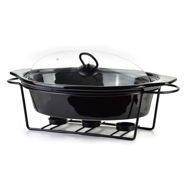 Naczynie ceramiczne z pokrywką i podgrzewaczem MODERN KITCHEN 2,6 l