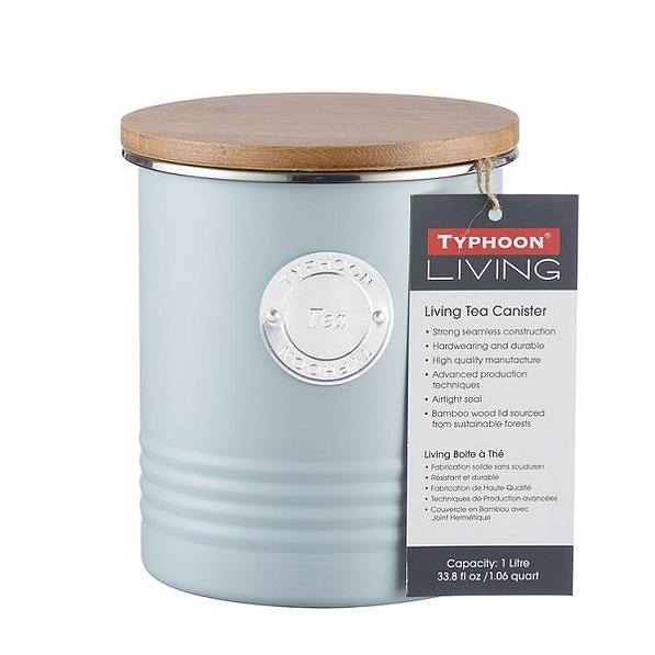 TYPHOON Living niebieska 1 l - puszka / pojemnik na herbatę ze stali nierdzewnej